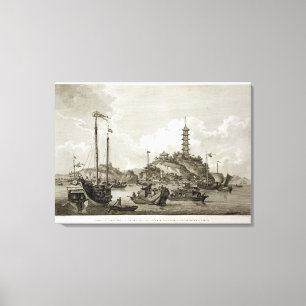 Lienzo Opinión el Shan de Tchin, o isla de oro, en la Y