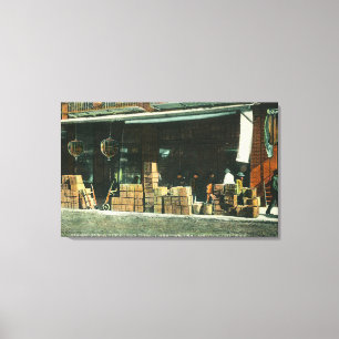 Lienzo Opinión nuevos inmigrantes chinos en la acera