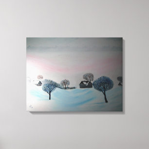 Lienzo Opus suizo 3 Winter Scene Village Blizzard