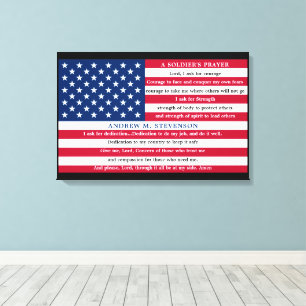 Lienzo Oración de Soldados Personalizada Bandera American