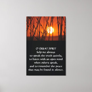 Lienzo Oración Indígena Nativa Americana