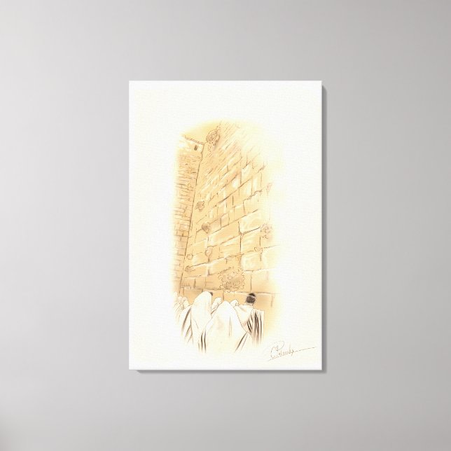 Lienzo "Oración" Kotel Old City Jerusalem Israel Art Pain (Anverso)