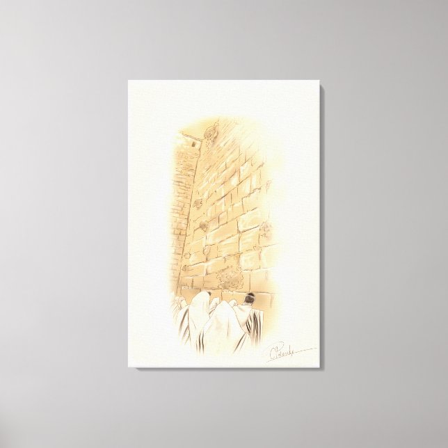 Lienzo "Oración" Kotel Old City Jerusalem Israel Art Pain (Anverso)