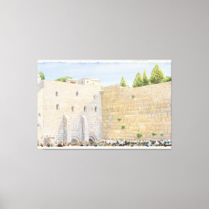 Lienzo Oración, Muro Occidental KOTEL Jerusalén Ciudad Vi
