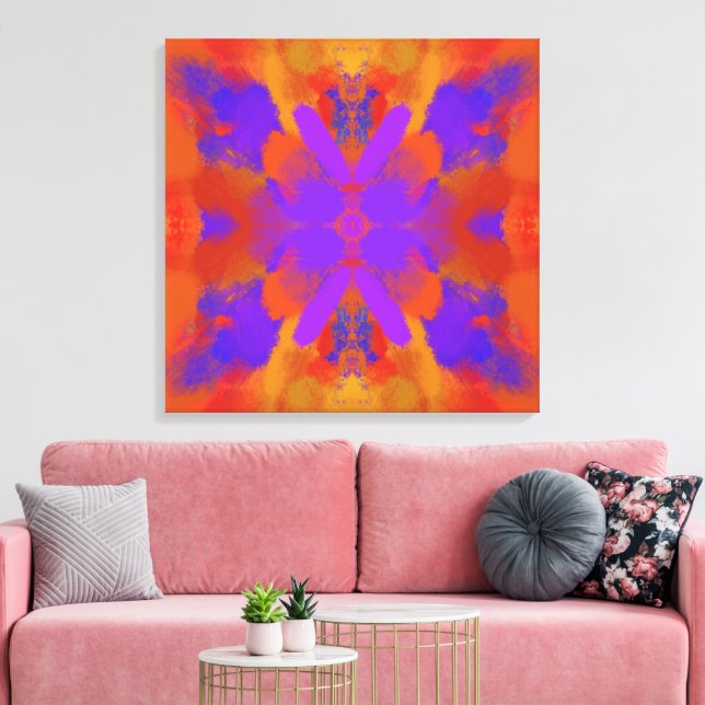 Lienzo Orange Purple And Red Abstract Graphic Art Design (Insitu (Sala de estar))