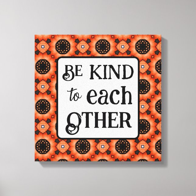 Lienzo Orange Sunflower BE KIND  (Anverso)