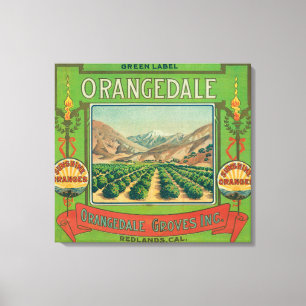 Lienzo Orangedale LabelRedlands anaranjado, CA