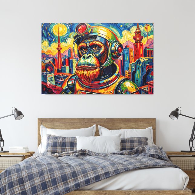LIENZO ORANGUTÁN ESPACIAL -4 (Insitu(Dormitorio))