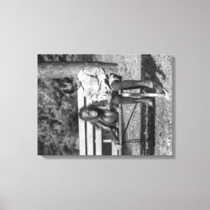 Lienzo Orangutan y niño en la fotografía nacional del zoo