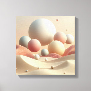 Lienzo Orbes Flotantes Sobre un Desierto Abstracto Minima