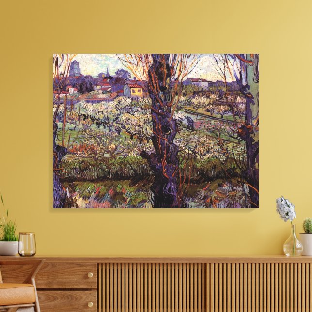 Lienzo Orchard en Blossom, Arles de Vincent van Gogh (Insitu (Sala de estar))