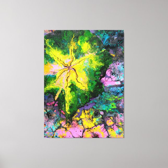 Lienzo "Orchid in Blooms #1", abstract, psychedelic (Anverso)
