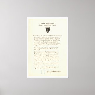 Lienzo Orden del día de Dwight D. Eisenhower (1944)
