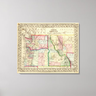 Lienzo Ore, Wash, Idaho, Mapa Mont de Mitchell
