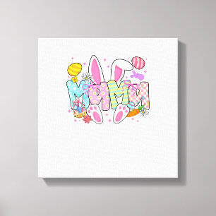 Lienzo Orejas de conejito de Pascua Mama Lazo Coqueta Con
