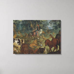 Lienzo Orfeo Encantando a las Bestias (petróleo en el pan