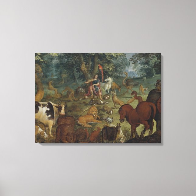 Lienzo Orfeo Encantando a las Bestias (petróleo en el pan (Anverso)