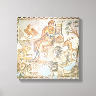 Lienzo Orfeo tocando a los animales, mosaico romano