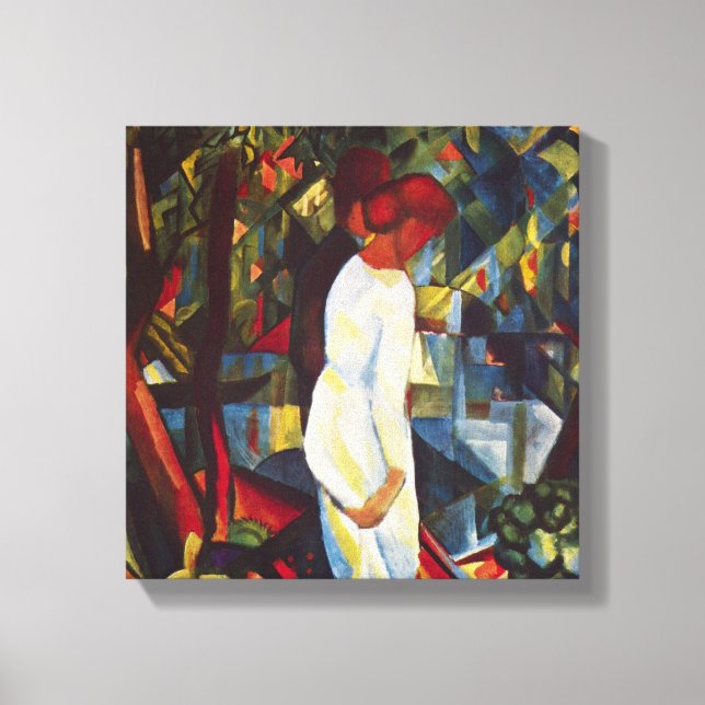 Lienzo Orfismo antiguo, Pareja en el bosque de Macke (Anverso)