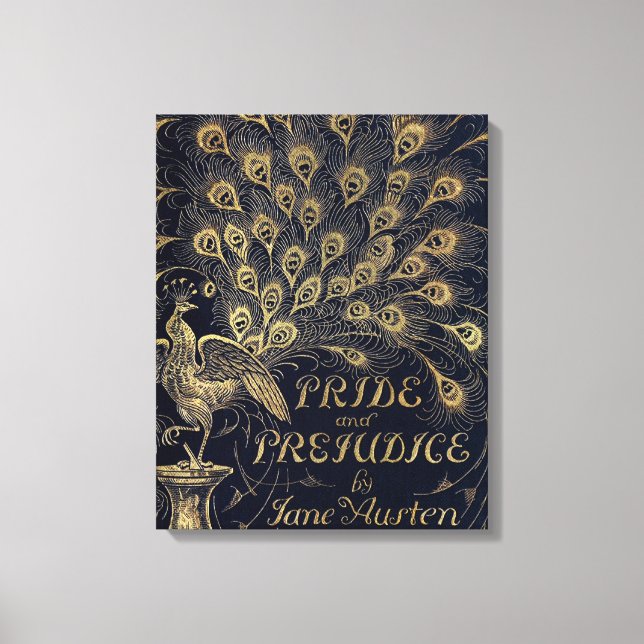 Lienzo Orgullo antiguo de Jane Austen y pavo real prejuic (Anverso)