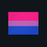 Lienzo Orgullo bisexual (Bandera Bi)<br><div class="desc">Este diseño presenta la bandera del orgullo bisexual, diseñada por primera vez por Michael Page en 1998. Su intención era dar a la comunidad bisexual su propio símbolo comparable a la bandera del orgullo gay. En la bandera, el rosa es para la misma atracción de género, el azul es para...</div>