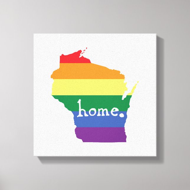 Lienzo Orgullo Gay de Wisconsin | Mapa del hogar (Anverso)