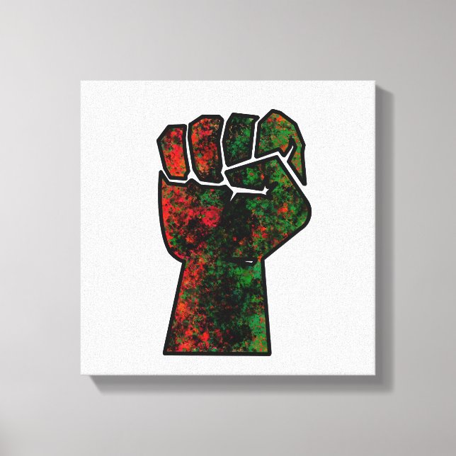Lienzo orgullo negro puño rojo verde panafricana unidad d (Anverso)