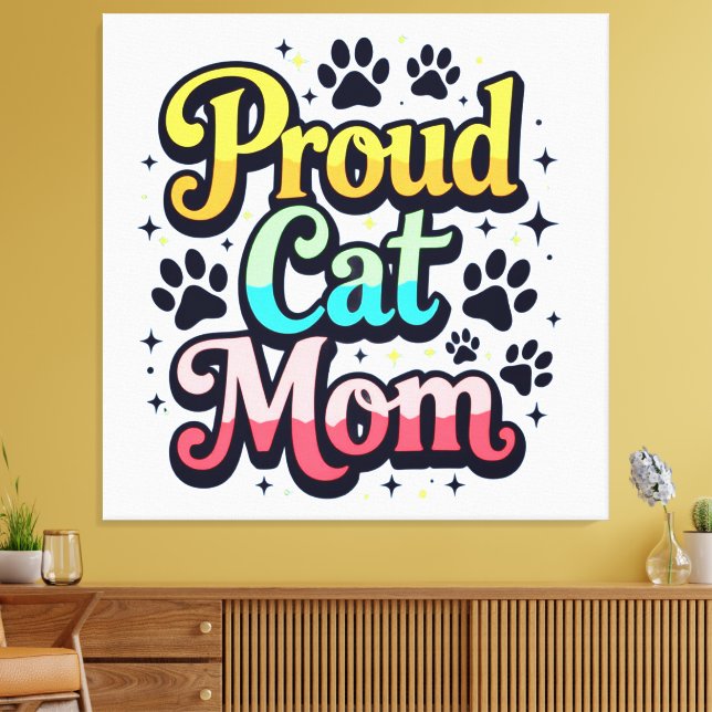 Lienzo Orgullosa mamá de un gato (Insitu (Sala de estar))