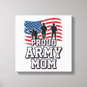 Lienzo Orgullosa Mamá del Ejército Camiseta Militar Patri