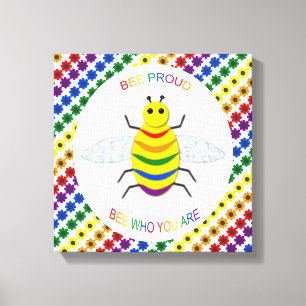 Lienzo Orgulloso arcoíris y flores de la comunidad LGBT