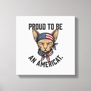 Lienzo Orgulloso De Ser Una Camiseta De Gato Patriota Ame