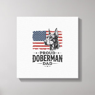 Lienzo Orgulloso padre Doberman bandera vintage diseño ve