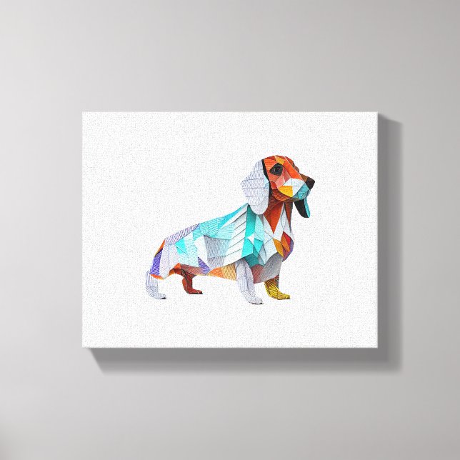 Lienzo Origami Dachshund (Anverso)