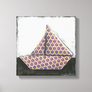 Lienzo Origami Sailboat en papel de diseño de estrella