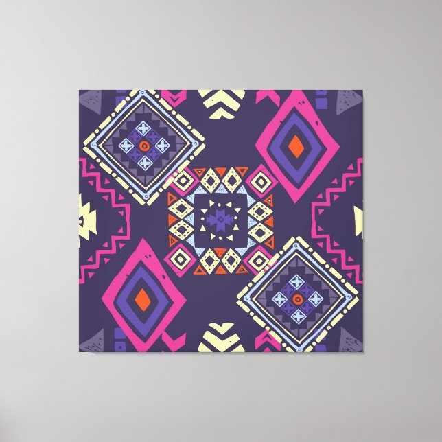 Lienzo Origen geométrico primitivo, étnico tribal. (Anverso)