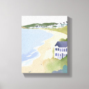 Lienzo Orillas del Bonete   Aquarela de la playa de Rhode