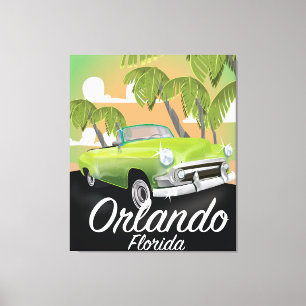 Lienzo Orlando Florida poster de viajes vintage