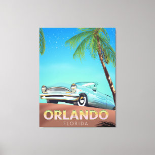 Lienzo Orlando Florida poster de viajes vintage,