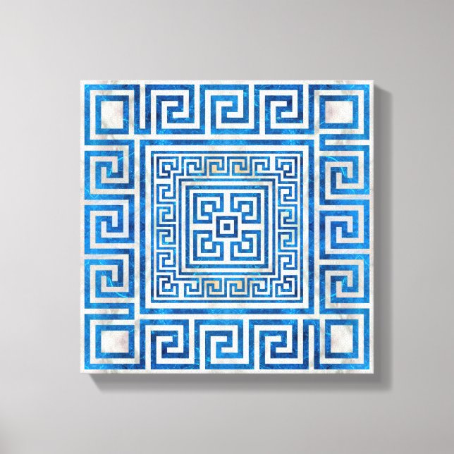 Lienzo Ornamento de clave griega - Meander griego - Mármo (Anverso)