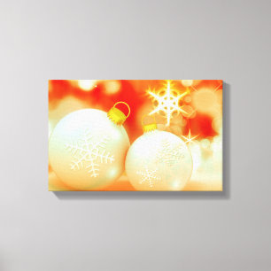 Lienzo Ornamentos blancos de Navidad