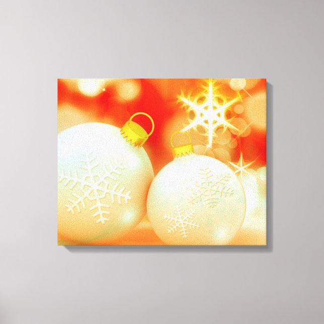 Lienzo Ornamentos blancos de Navidad (Anverso)