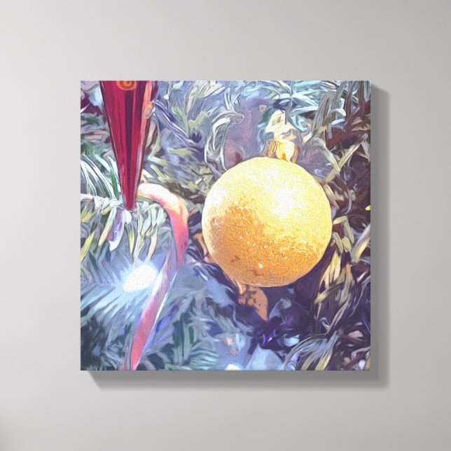 Lienzo Ornamentos feriados de invierno (Anverso)