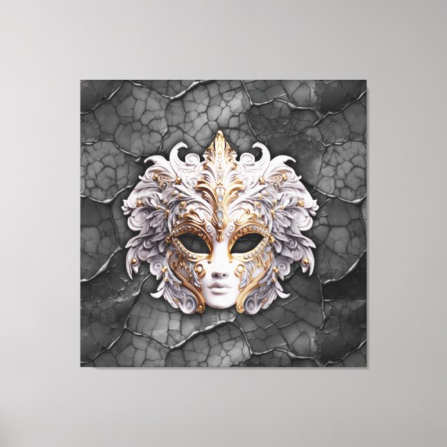 Lienzo Ornate Gold / White Details on Gray Marble (Anverso)