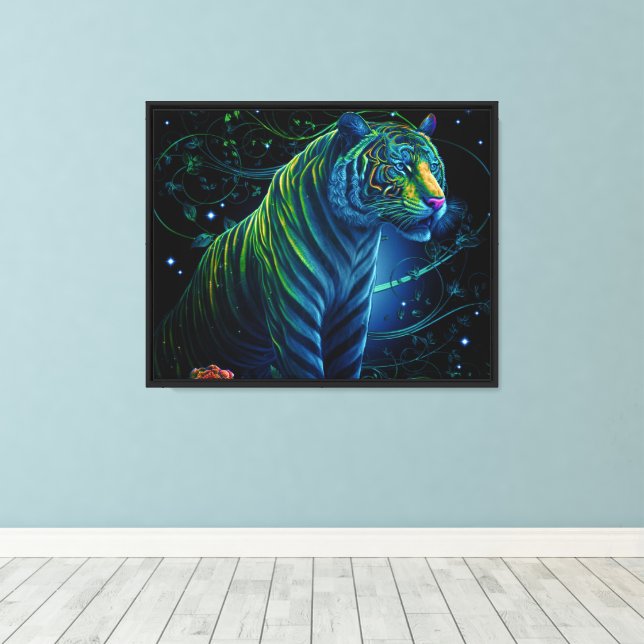 Lienzo Ornate Green Tiger (Insitu (piso de madera))
