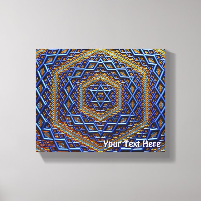 Lienzo Ornate Metallic Magen David (Anverso)