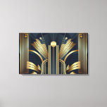 Lienzo Oro Art Deco<br><div class="desc">Una Impresión De Lienzo Art Decó En Azul Y Oro</div>