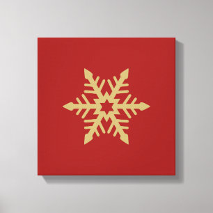 Lienzo Oro del diseño del copo de nieve en rojo