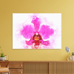Lienzo Orquídea acuarela - wb rosa 02