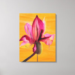 Lienzo Orquídea color morado en pop naranja