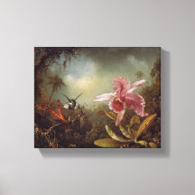 Orquídea con dos Hummingbirds por Martin Heade